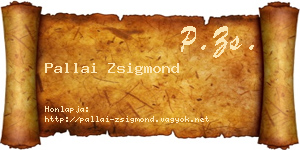 Pallai Zsigmond névjegykártya